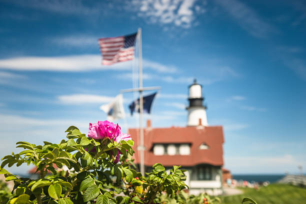 istock lighthouse on Portland - maine 522711609