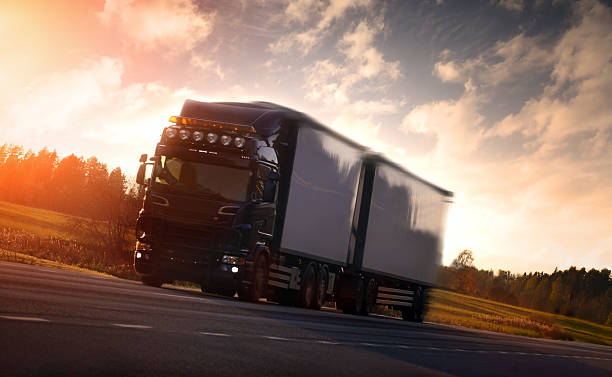 istock Truck on country highway 522711619
