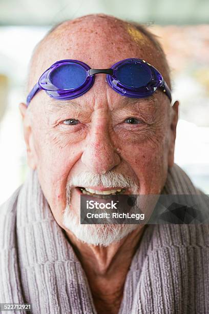 Senior Citizen Swimmer Stock Photo - Download Image Now - Protective Eyewear, Senior Men, Swimming