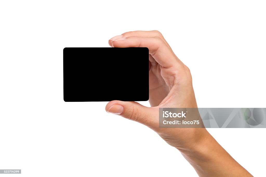 Black Card In Womans Hand Stock Photo - Download Image Now - Black Card,  Black Color, Business Card - iStock