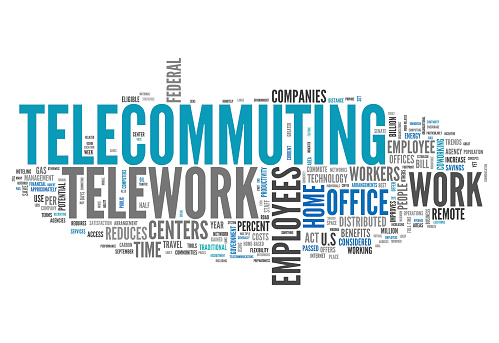 Word Cloud with Telecommuting related tags