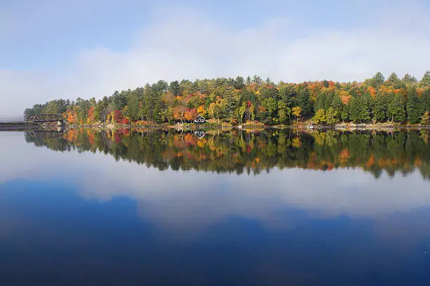 Photo of Beautiful fall colors at Long Lake, Adirondacks, USA