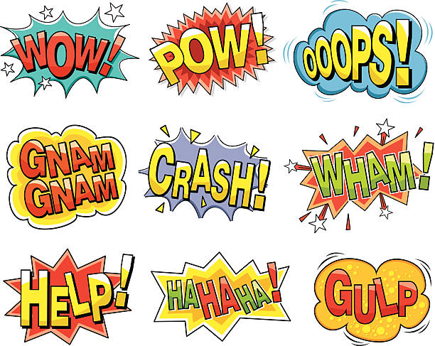 cartoon-soundeffekte - sound effect stock-grafiken, -clipart, -cartoons und -symbole