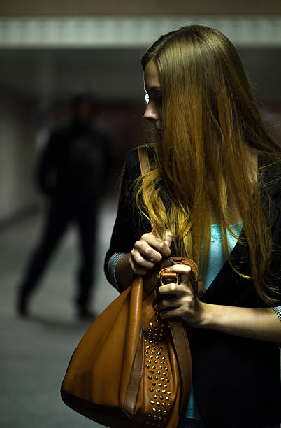 istock Woman is frightened at night 522716433