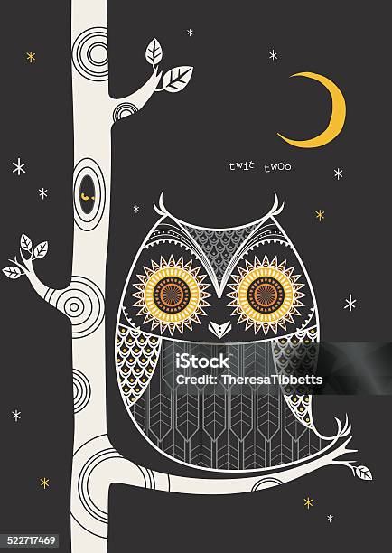 Retro Owl Stock Illustration - Download Image Now - Owl, Illustration, Retro Style