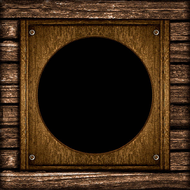 istock Old wooden wall photo frame 522717525