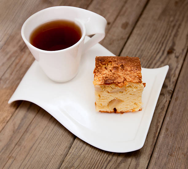 Cup of tea with apple pie