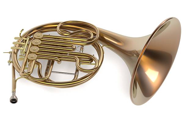 trompa - brass band french horn brass instrument music - fotografias e filmes do acervo