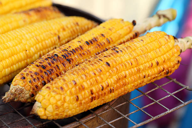 istock Closeup grilled corn vegetable food background 522729066