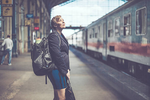 istock Businesswoman at the train station 522729214