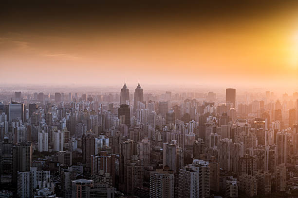 istock city skyline in sunset,shanghai 522730340