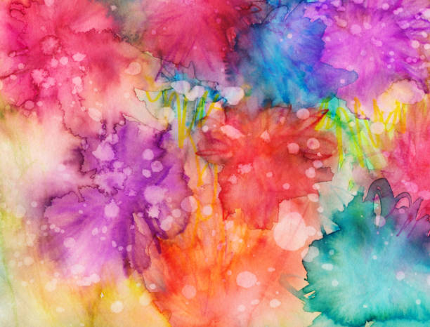istock Hand painted abstract background with bright colors and textures 522730522