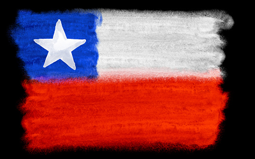 watercolor illustration of the Chile flag