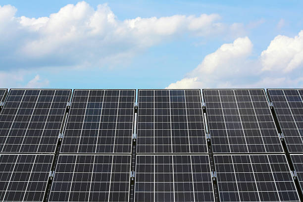 solar panel stock photo