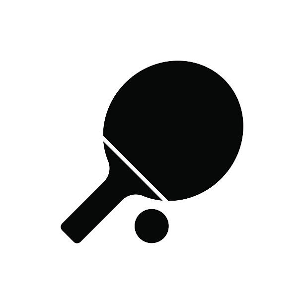 ilustraciones, imágenes clip art, dibujos animados e iconos de stock de paleta icono de ping pong. ilustración vectorial - racket ball indoors competition