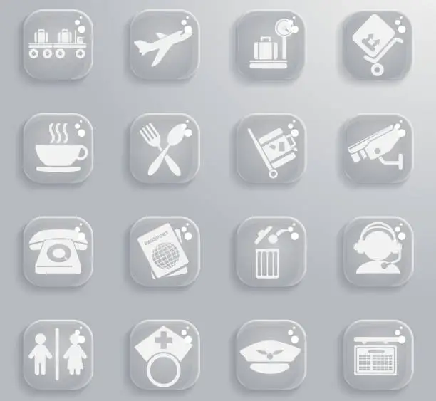 Vector illustration of Airport icon set