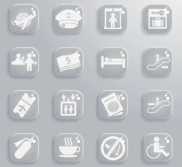 Vector illustration of Airport icon set