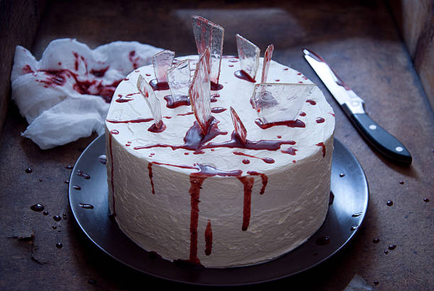 istock Red velvet cake decorated for Halloween 522735465