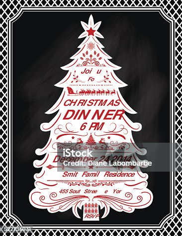 istock Christmas Tree Dinner Invitation Template 522736031