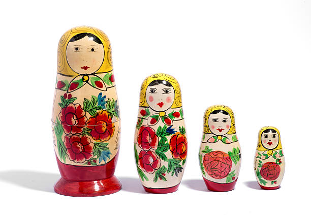 istock Row of four matryoshka dolls 522736174