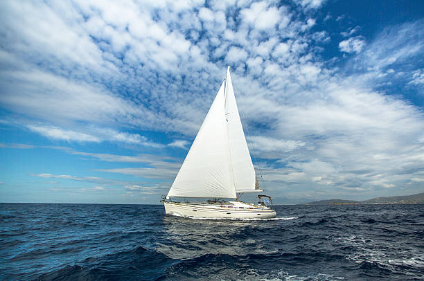 istock Sailing in the morning. Luxury yacht. 522736389
