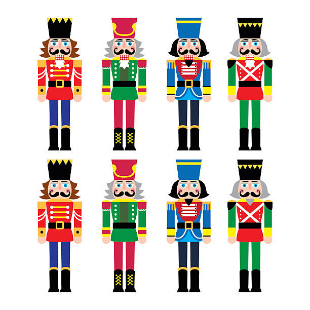 ilustrações, clipart, desenhos animados e ícones de natal quebra-nozes-soldier imagem de um conjunto de ícones - nutcracker