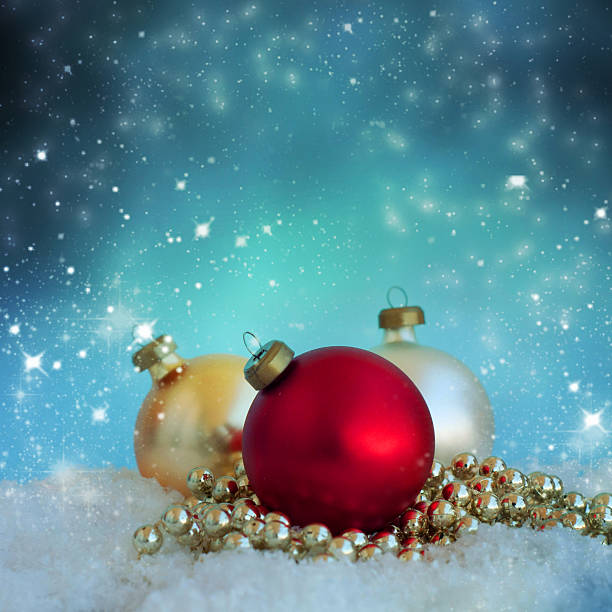 istock Christmas composition with snow and Christmas decoration 522737327
