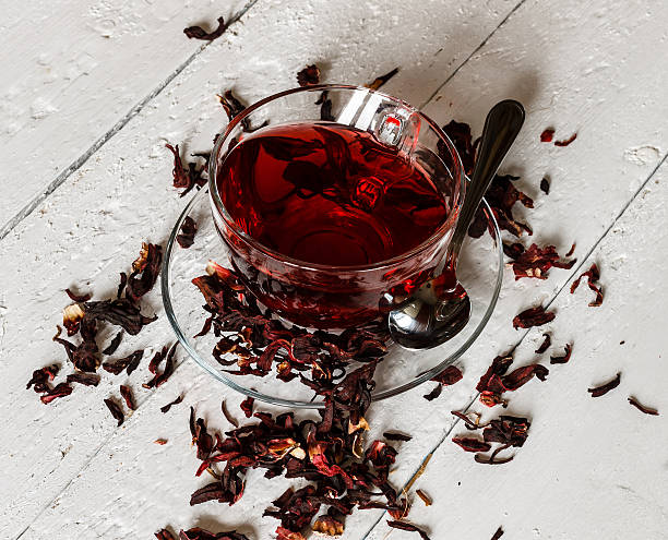 istock Cup of Karkadeh Red Tea with Dry Flowers 522738574