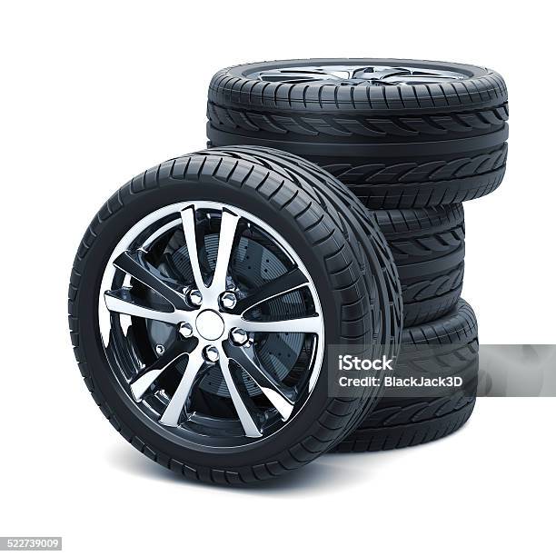 Car Wheels Stock Photo - Download Image Now - Car, Close-up, Cut Out