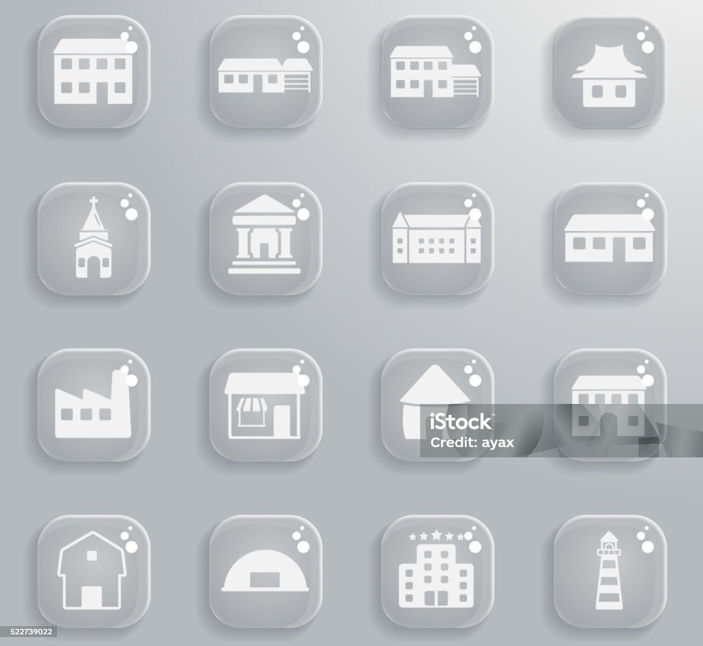 Buildings icons set Buildings silhouette simply icons for web sites Apartment stock vector