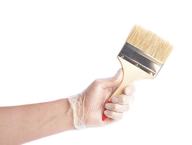 istock Hand holding a new wide brush 522739978