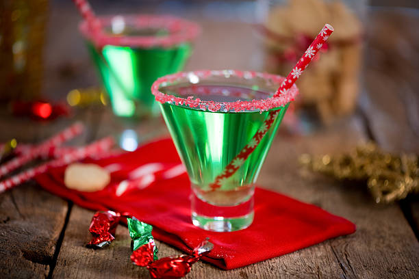 Christmas Emerald Green Cocktail stock photo
