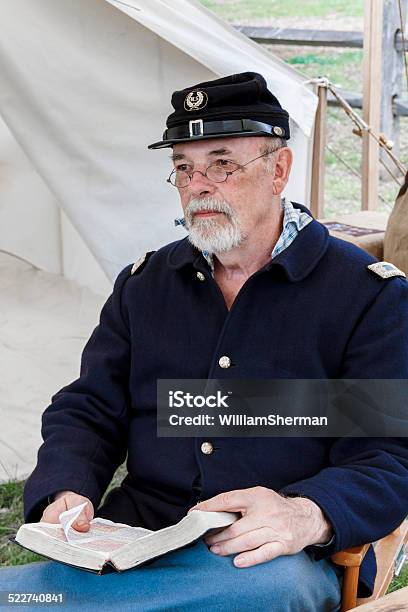 American Civil War Preacher Studying His Bible Stock Photo - Download Image Now - American Civil War, Civil War, Hat