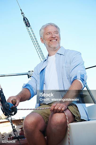 Sailing Man Stock Photo - Download Image Now - Active Seniors, Activity, Adult