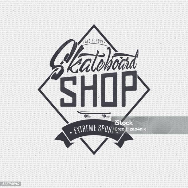 Skateboard Insignia Badge Label Sign Print Stamp Can Be Stock Illustration - Download Image Now