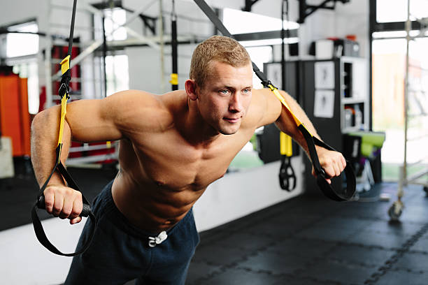 istock Muscular man working out his arms 522741005