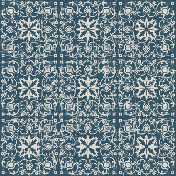 istock Seamless worn out antique background 191_spiral cross flower kaleidoscope 522741274