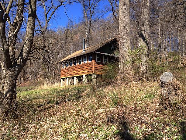istock Building sits in the middle of the woods 522744064