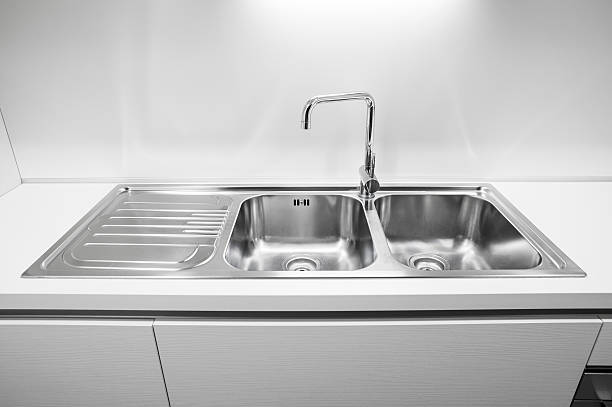 istock Double bowl stainless steel kitchen sink 522747886