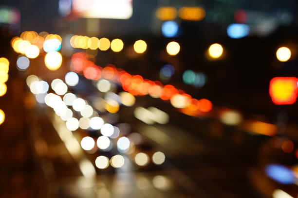 istock Defocused urban abstract texture bokeh city lights in the background 522748940
