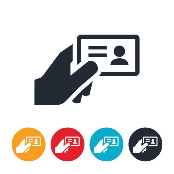 stockillustraties, clipart, cartoons en iconen met drivers license icon - visitekaartje