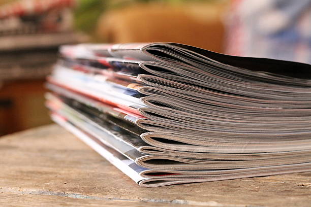 istock Magazines on the wooden table 522750368