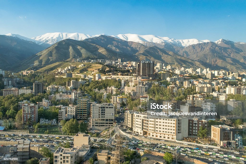 Panorama of Tehran, Iran Panorama of Tehran, looking to the north. Photo was made at the top floor of Parsian Hotel Azadi. Tehran Stock Photo