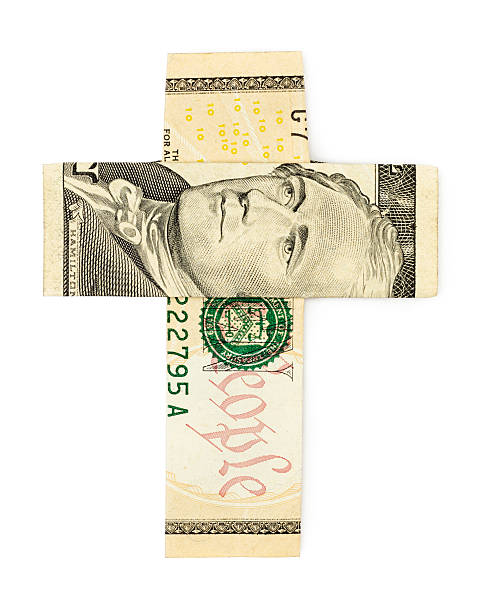 10 ドル折り紙クロス絶縁型 - ten dollar bill ストックフォトと画像