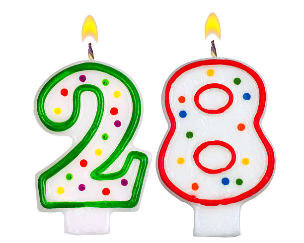 istock Birthday candles number twenty eight isolated on white 522752731