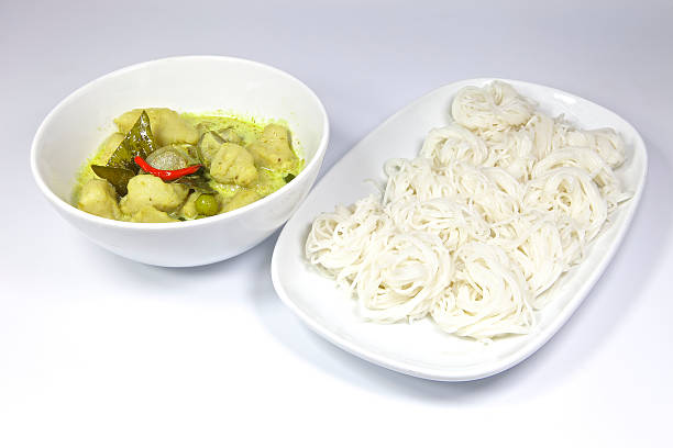 istock boiled Thai rice vermicelli, usually eaten with spicy curries 522753719