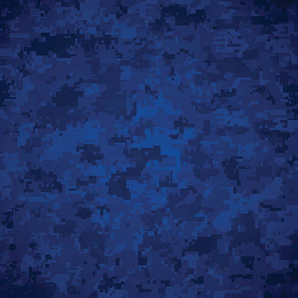 블루 camoflage 패턴 - pixelation stock illustrations