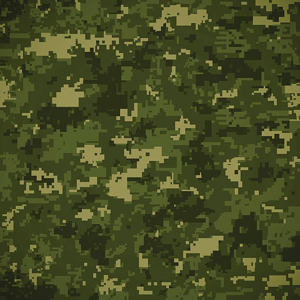 녹색 camoflage 패턴 - pixelation stock illustrations