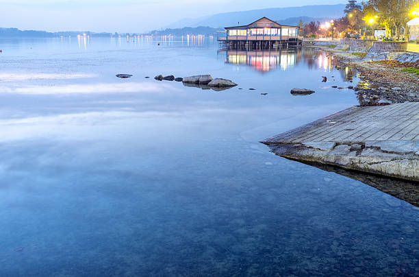 istock Viverone lake, fall afternoon view. Color image 522754651