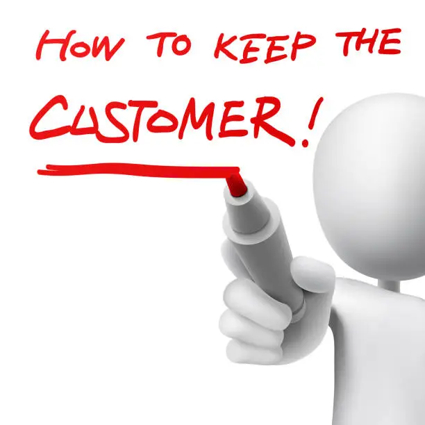 Photo of how to keep the customer written by a man